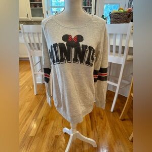 Disney Parks Minnie Mouse oatmeal colored sweatshirt
